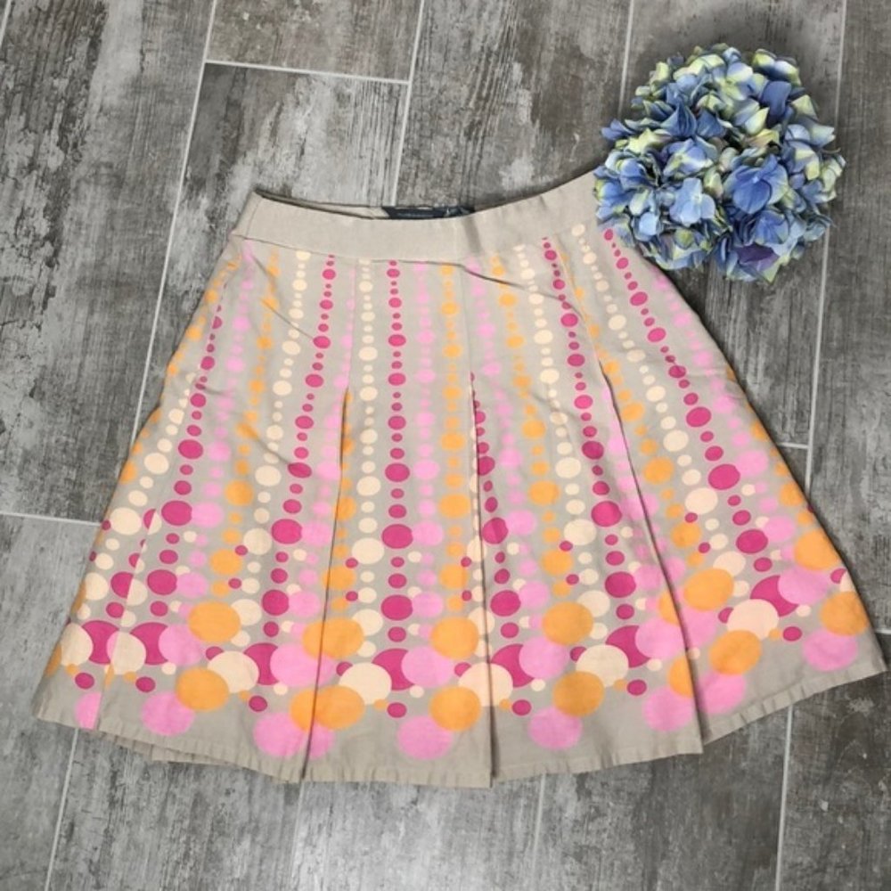 HILLARD & HANSON Petite Polka Dot Pleated Skirt